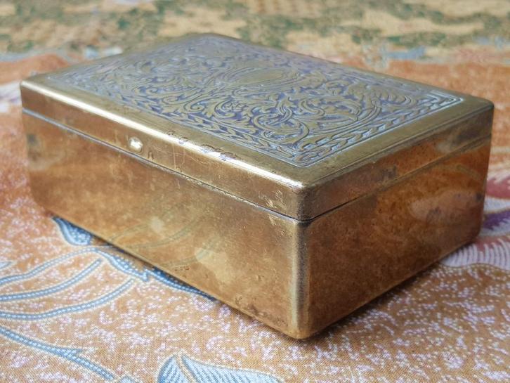 Mooie oude Engelse sigarettendoos van State Express 11,3 cm., Antiek en Kunst, Antiek | Koper en Brons, Koper, Ophalen of Verzenden