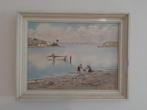 Schilderij strand, Antiek en Kunst, Kunst | Schilderijen | Klassiek, Ophalen of Verzenden