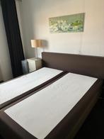 Te koop boxspring bed 2 persoons, Ophalen, Gebruikt, Bruin, Tweepersoons