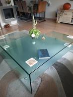 glazen salontafel, Huis en Inrichting, Tafels | Salontafels, Ophalen, Gebruikt, Gebogen vol glas, Glas