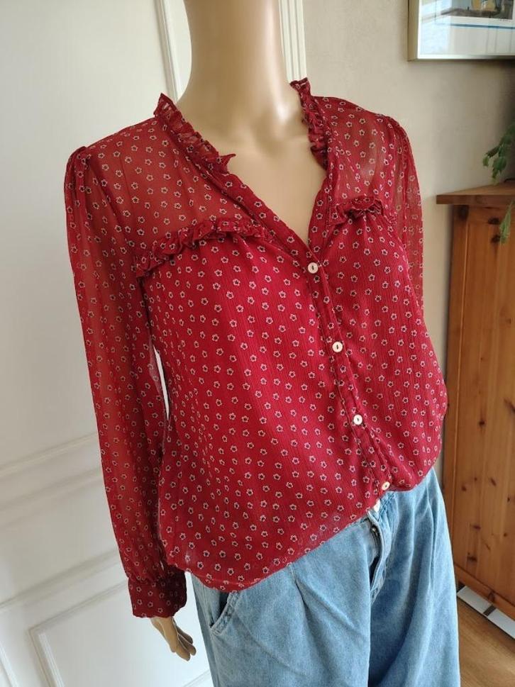 blousje van pepe jeans, Kleding | Dames, Blouses en Tunieken, Zo goed als nieuw, Maat 34 (XS) of kleiner, Rood, Verzenden