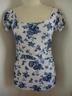Pescara t- shirt wit met blauwe bloemen maat M, Maat 38/40 (M), Wit, Pescara, Ophalen of Verzenden