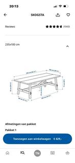Tafel, Huis en Inrichting, Tafels | Eettafels, Ophalen, Zo goed als nieuw, Rechthoekig, 50 tot 100 cm