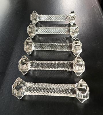 Antieke Kristallen Messenleggers 5 stuks  beschikbaar voor biedingen