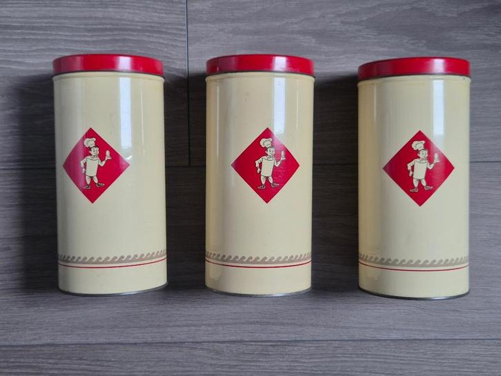 3 Bolletje beschuitbussen [vintage], Verzamelen, Blikken, Zo goed als nieuw, Beschuit, Bolletje, Ophalen of Verzenden