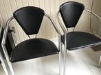 Design eetkamerstoelen 5 stuks  z.g.a.n. made Italy, Huis en Inrichting, Stoelen, Ophalen, Zwart, Zo goed als nieuw, Metaal
