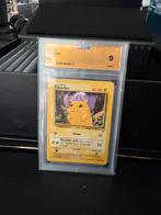 Pikachu second base grade 9, Ophalen of Verzenden, Zo goed als nieuw, Meerdere kaarten, Foil