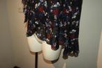 Erdem x H&M zijde top bonte bloemen print ruches M, Maat 38/40 (M), Verzenden, Zwart, Erdem x H&M