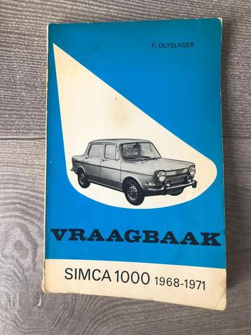 Vraagbaak Simca 1000 1968-1971 P. Olyslager beschikbaar voor biedingen