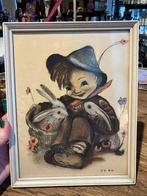 Vintage Hummel Ingelijst - 21,5 x 27 cm, Gebruikt, Ophalen of Verzenden, 1940 tot 1960, Prent