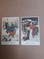 Oude kerst en nieuwjaarskaart, Ophalen of Verzenden, 1940 tot 1960, Gelopen, Feest(dag)