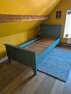 Houten blauw jongens bed 90x200, Ophalen, Gebruikt, 180 cm of meer, 85 tot 100 cm