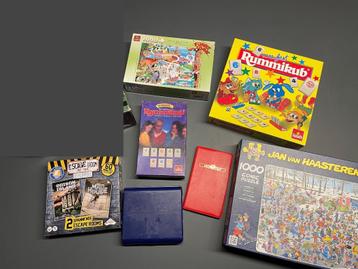 Diverse spellen, waaronder Escape room, Rummikub en puzzels
