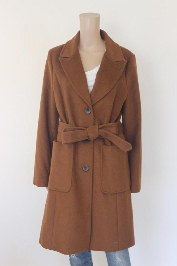 Karen Millen bruine winterjas maat 44, Kleding | Dames, Jassen | Winter, Zo goed als nieuw, Maat 42/44 (L), Bruin, Ophalen of Verzenden