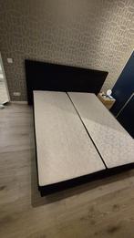 boxspring bed. donker grijs. 180x210 cm., Huis en Inrichting, Slaapkamer | Boxsprings, Ophalen, Gebruikt, 210 cm, Tweepersoons