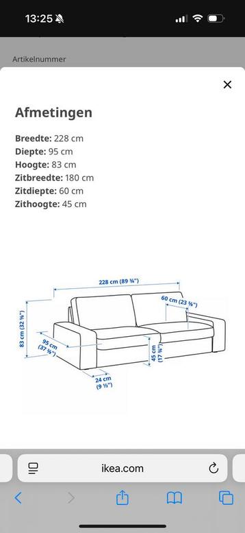 Ikea Kivik 3 zits bank met hocker/voetenbank - afbeelding 12