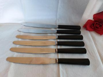 SOLA Roestvrij | set van 6 dinermessen zwart kunststof heft beschikbaar voor biedingen