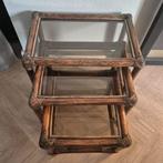 Manou bijzettafeltjes, Minder dan 55 cm, Gebruikt, Glas, Ophalen