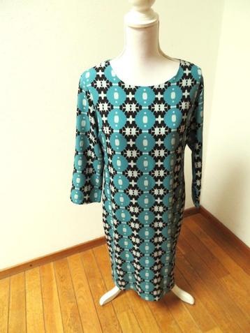 G14 ANNA jurk travelstof blauw zwart grijs  M 38/40	 beschikbaar voor biedingen