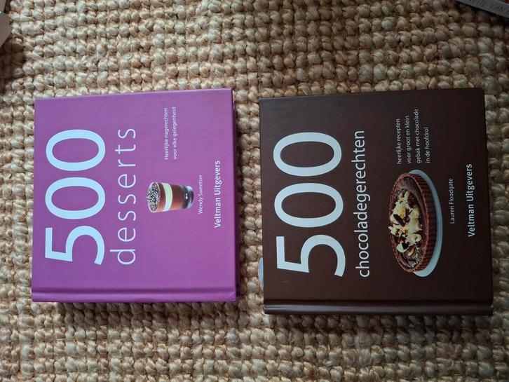 Kookboeken: 500 Desserts & Chocoladegerechten, Boeken, Kookboeken, Ophalen of Verzenden