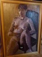 impressionisme zittend naakt schilderij canvas op plaat, Ophalen