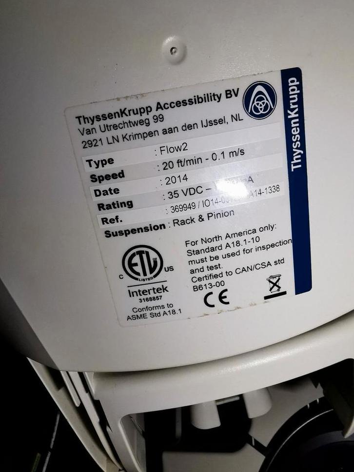 Te Koop : Thyssenkrupp traplift Type Flow2, Diversen, Trapliften, Zo goed als nieuw, Ophalen of Verzenden