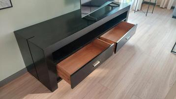 Audio tvmeubel teakhout zwart beschikbaar voor biedingen