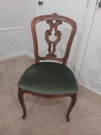 Antieke stoel met groene bekleding, Antiek en Kunst, Ophalen