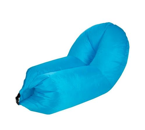 Opblaasbaar Ligbed | Airlounger | lichtgewicht | Lichtblauw, Huis en Inrichting, Zitzakken, Zo goed als nieuw, Blauw, Ophalen