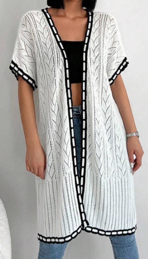 NIEUW! Shein; Zomerse cardigan met korte mouw; maat L, Kleding | Dames, Truien en Vesten, Nieuw, Maat 42/44 (L), Wit, Ophalen of Verzenden