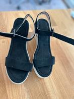 Zwarte Sleehak Sandalen maat 43, Ophalen of Verzenden, Zo goed als nieuw, Zwart, Sandalen of Muiltjes