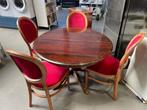 Eethoek met uitschuifbare tafel en 4 stoelen, klassiek!, Huis en Inrichting, Complete eetkamers, Ophalen of Verzenden, Gebruikt
