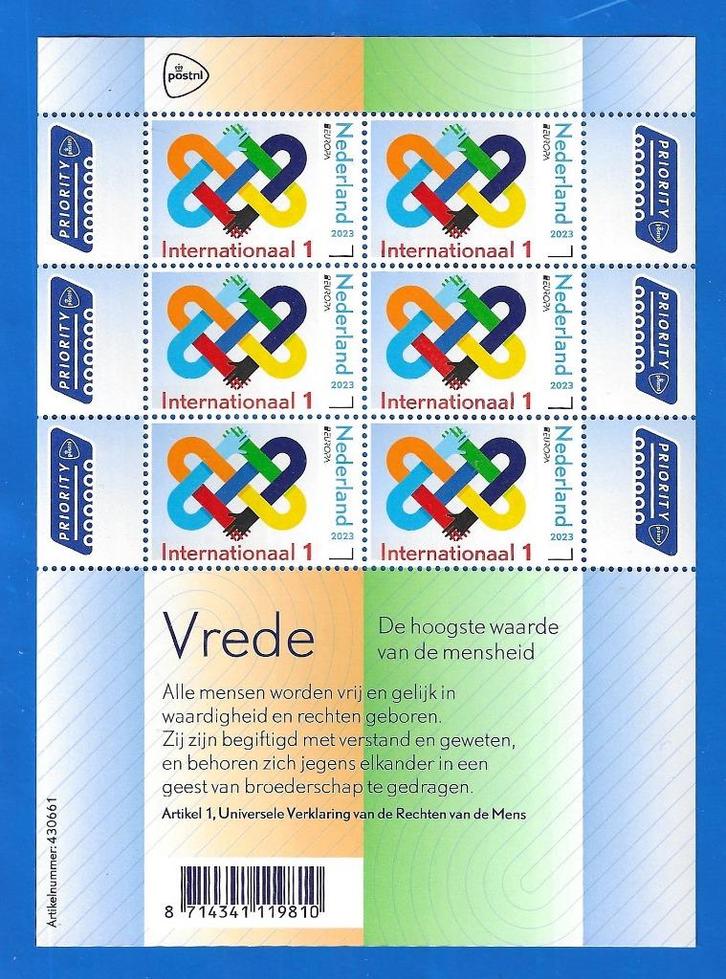 NVPH V4108 Vrede, de hoogste waarde van de mensheid, Postzegels en Munten, Postzegels | Nederland, Postfris, Na 1940, Verzenden