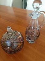 Glazen karafje met bijpassende bol (ook om op te hangen), Verzamelen, Glas en Borrelglaasjes, Ophalen of Verzenden, Zo goed als nieuw