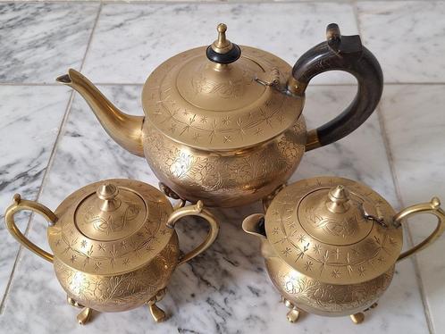 Vintage, koperen theeservies., Antiek en Kunst, Antiek | Koper en Brons, Koper, Ophalen