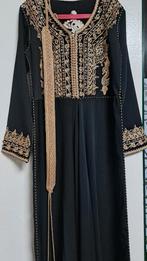 Zwarte Marokkaanse Kaftan met Riem - Zo Goed Als Nieuw, Zwart, Ophalen of Verzenden, Zo goed als nieuw, Maat 36 (S)