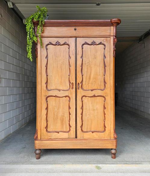 Antieke brocante Biedermeier meidenkast vintage linnenkast, Antiek en Kunst, Curiosa en Brocante, Ophalen of Verzenden