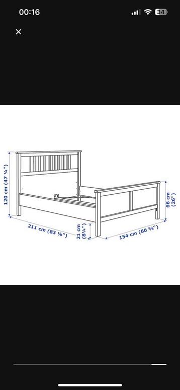 IKEA Hemnes bedframe 140x200cm (excl. lattenbodem, matras) - afbeelding 10
