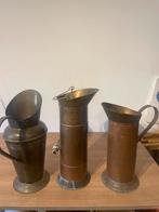 Antieke Koperen Vazen Set van 3, Ophalen of Verzenden, Koper