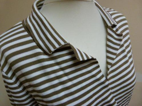 Bruin wit gestreept jasje met zakjes Question ? maat L 42 44, Kleding | Dames, Jasjes, Kostuums en Pakken, Zo goed als nieuw, Jasje