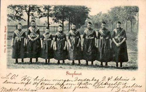 Klederdracht Staphorst TOPKAART st 1900, Verzamelen, Ansichtkaarten | Nederland, Gelopen, Overijssel, Voor 1920, Verzenden