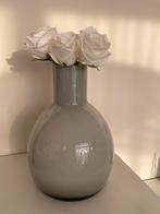 Lichtgrijze glazen vaas, Overige kleuren, Ophalen of Verzenden, Minder dan 50 cm, Glas