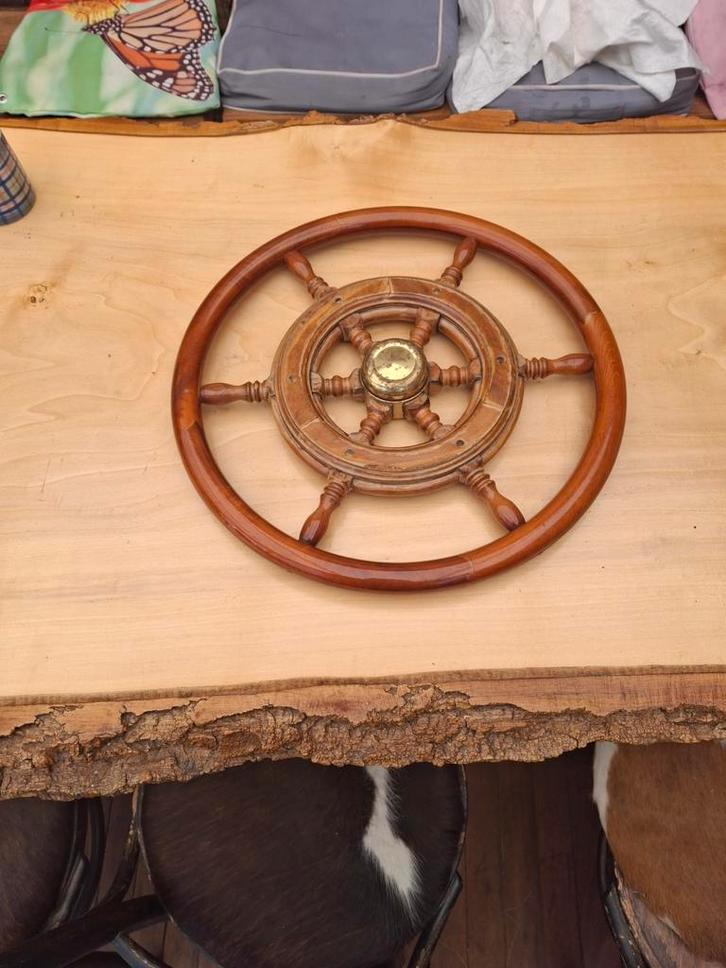 Antiek Houten Scheepswiel / Stuurwiel, Antiek en Kunst, Antiek | Woonaccessoires, Ophalen of Verzenden