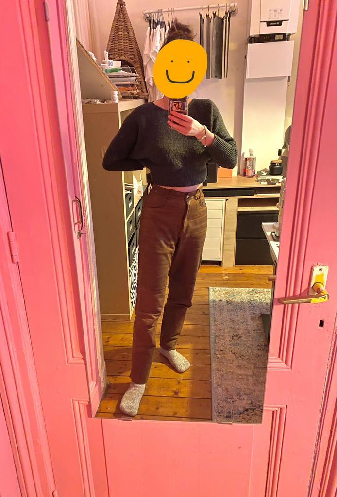 Leren broek, Kleding | Dames, Broeken en Pantalons, Zo goed als nieuw, Maat 36 (S), Zwart, Lang, Ophalen of Verzenden