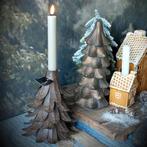 Bruin metalen kerstboom kandelaar, 20 cm., Diversen, Kerst, Ophalen of Verzenden, Nieuw