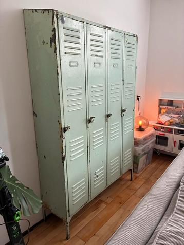 Vintage Industriële Locker Kast - 120x190x35cm beschikbaar voor biedingen