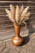 Franse gehamerde koperen vaas 60 cm hoffz grote bloemen, Ophalen of Verzenden