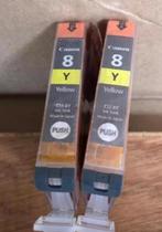 2 Stuks cartridges Canon CLI-8Y Yellow, Ophalen of Verzenden, Nieuw, Cartridge, Canon