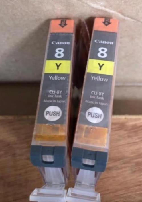 2 Stuks cartridges Canon CLI-8Y Yellow, Computers en Software, Printerbenodigdheden, Nieuw, Cartridge, Ophalen of Verzenden