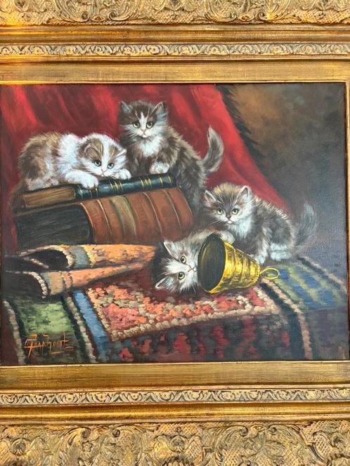 Cornelis Raaphorst vier spelende kittens (RUIL MOGELIJK), Antiek en Kunst, Kunst | Schilderijen | Klassiek, Ophalen